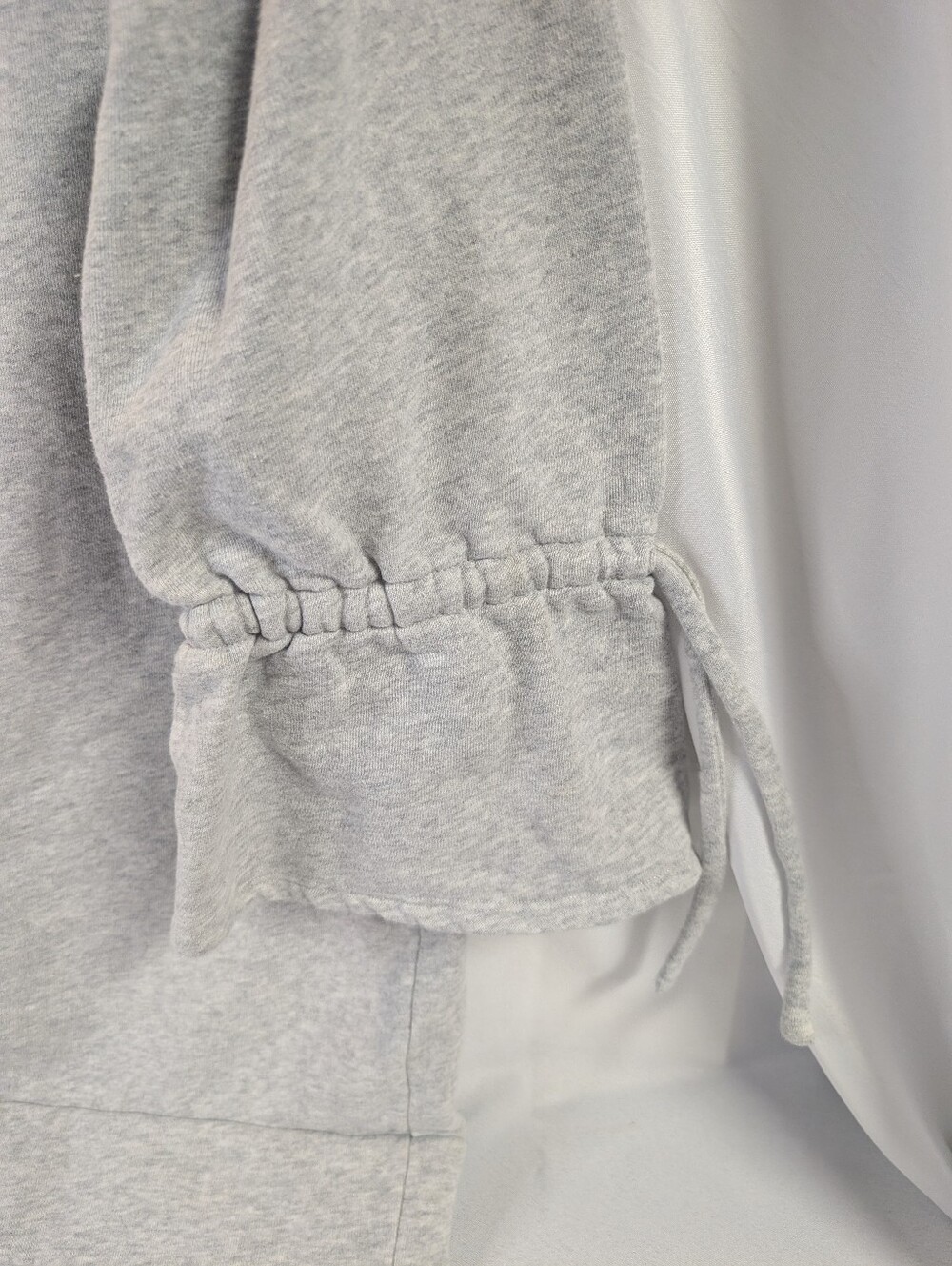 Express Gray Ruffle-Sleeve Sweatshirt Top - Picture 4 of 8
